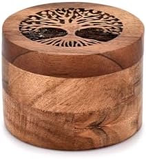 Samhita Handmade Acacia Wood Urn for Human Ashes