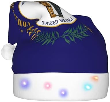 Kentucky State Flag Christmas Hat With LED Lights