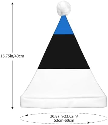 Estonia Flag Print Christmas Hat with LED Lights