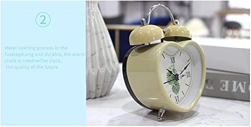 POUERW Metal Silent Alarm Clock with Night Light