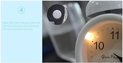 POUERW Metal Silent Alarm Clock with Night Light