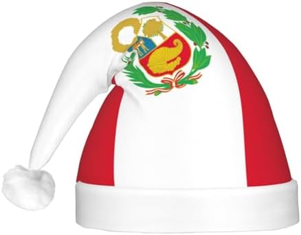 Peru Flag Christmas Hat with LED Lights