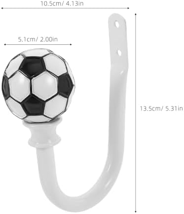 Artibetter White Metal Curtain Holdback with Soccer Design