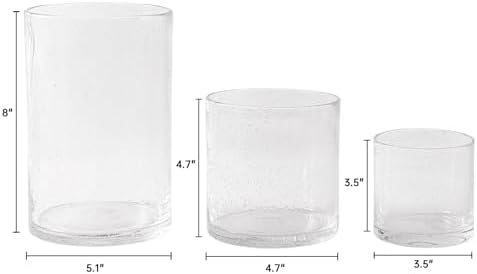 NITIME Hurricane Candle Holder Set of 3 Clear Glass Holders
