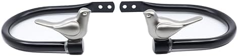 Meriville 2 Piece Farmhouse Bird Curtain Holdbacks with Pewter Finial and Black Hook