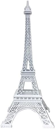Allgala 24 Inch Eiffel Tower Statue Decor Alloy Metal White