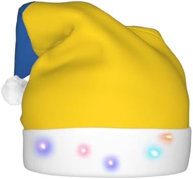 Ukraine Flag Christmas Hat with LED Lights