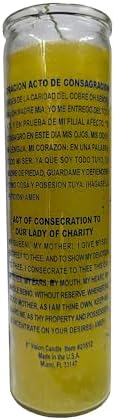 Generic Mother of Charity Yellow 8 Inch Pillar Candle