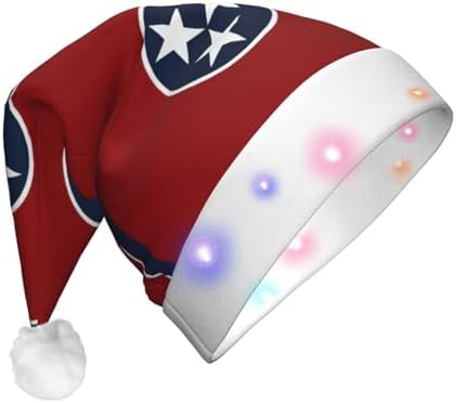 Tennessee State Flag Print Christmas Hat with LED