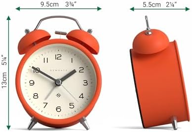 NEWGATE Charlie Bell Echo Alarm Clock Modern Retro Design Orange