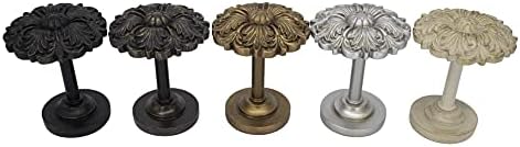 MERIVILLE 2 Pack Fleur Window Drapery Holdbacks with Gold Finish