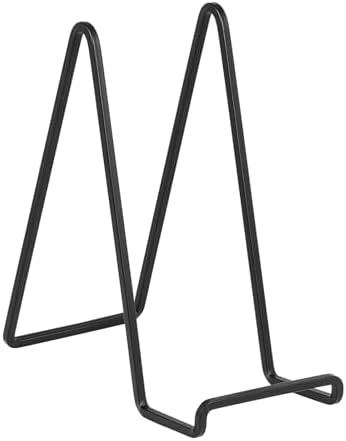 Large Plate Holder Display Stand - 2 Pack Black Metal Easel