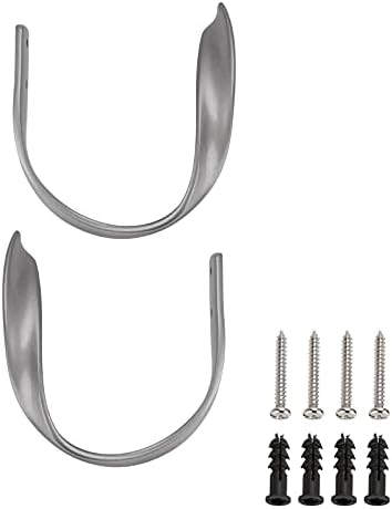 Sumnacon 2 Pcs Aluminum Curtain Holdbacks - Grey