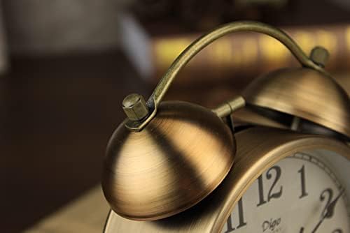 Maxspace Metal Golden Table Clock with Alarm