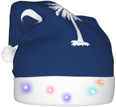 South Carolina Flag Christmas Hat with LED Lights