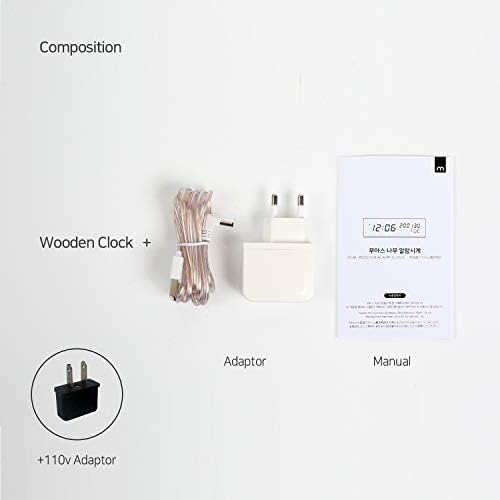 Mooas Real Wooden Digital Alarm Clock with LED Display