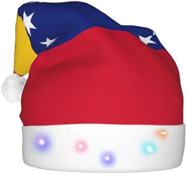 Flag Of Venezuela Christmas Hat With LED Lights