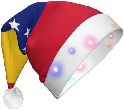 Flag Of Venezuela Christmas Hat With LED Lights