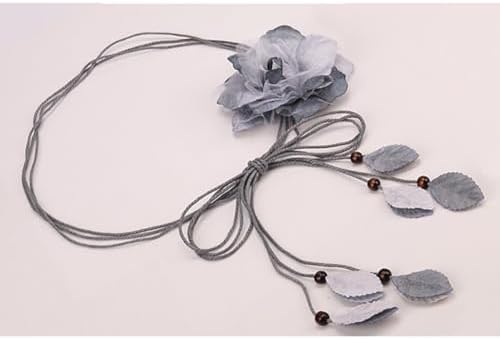 KDUPUP 2 Pcs Country Style Flower Curtain Tiebacks Grey
