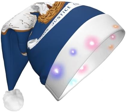 Louisiana State Flag Christmas Hat with LED Lights