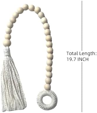2pcs Wooden Bead Curtain Tiebacks Gray