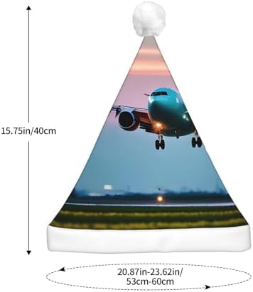 Airplane in the Evening Lights Print Christmas Hat with LED