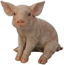 10 Inch Small Sitting Pig Outdoor Garden Statue
