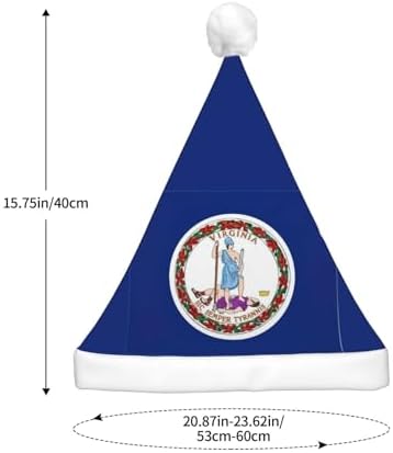 Virginia State Flag Christmas Hat With LED Lights