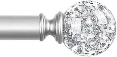 Silver Crystal Curtain Rods 18-60 Inch Adjustable