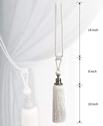 Melodieux Decorative Curtain Tiebacks with Antique Tassels Set of 2