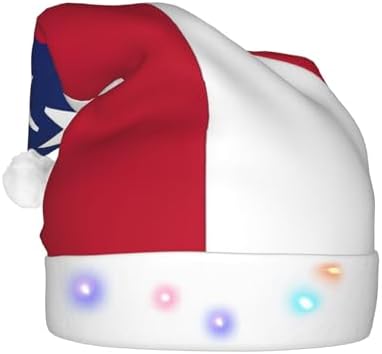 Texas State Flag Christmas Hat with LED Lights