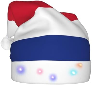 Costa Rica Flag Christmas Hat with LED Lights