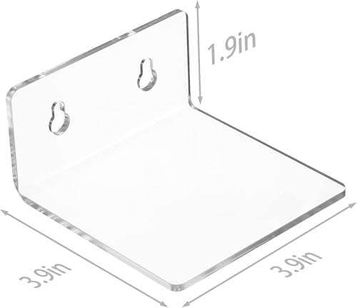 LUOBAO Clear Acrylic Floating Wall Shelves 4 Pack
