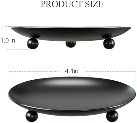 Matte Black Metal Candle Holders Set of 2
