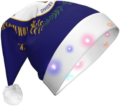 Kentucky State Flag Christmas Hat With LED Lights
