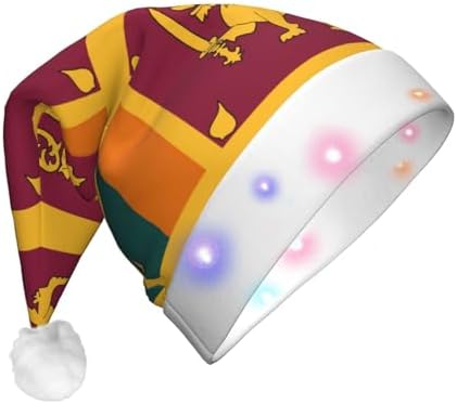 Sri Lanka Flag Print Christmas Hat with LED Light