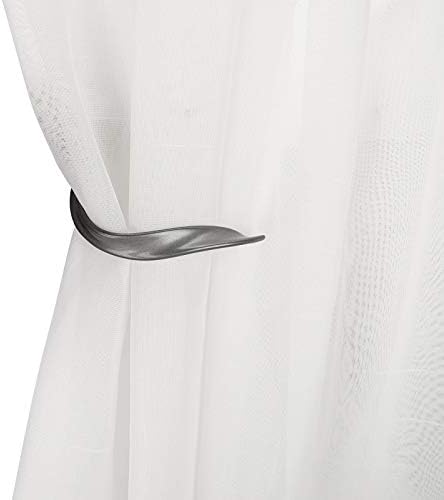 Sumnacon 2 Pcs Aluminum Curtain Holdbacks - Grey