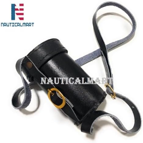 NauticalMart Marine Brass Telescope 6 Inch Antique Finish with Leather Case