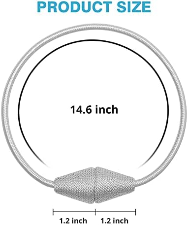 NICEEC 4 Pack Magnetic Curtain Tiebacks Grey