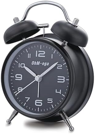 OhM-ega Twin Bell Alarm Clock for Heavy Sleepers