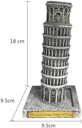 Italy Leaning Tower of Pisa Resin Statue - Gray