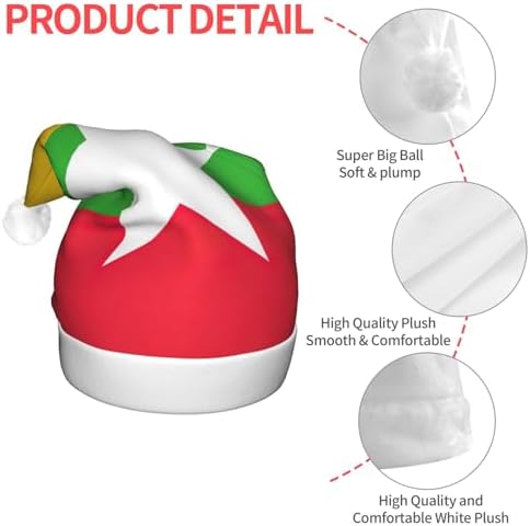 Myanmar Flag Print Christmas Hat with LED Lights