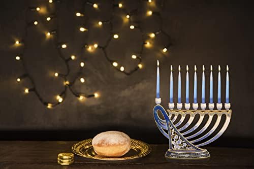 Hanukkah Menorah with Gold Accents and Jewels