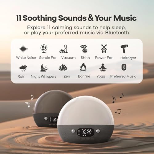 Dekala RestOnn Sunrise Alarm Clock with Night Light and White Noise