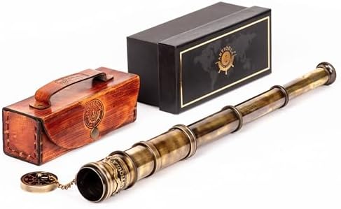 1920 Vintage Brass Telescope with Leather Case
