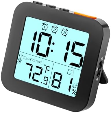 Linoutx Digital Alarm Clock with 3 Bells and Temperature Display