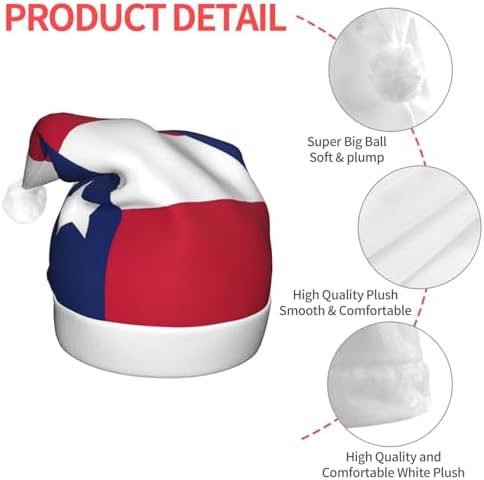 Texas State Flag Christmas Hat with LED Lights 1