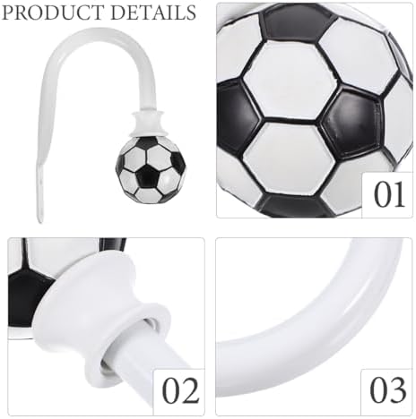 Artibetter White Metal Curtain Holdback with Soccer Design