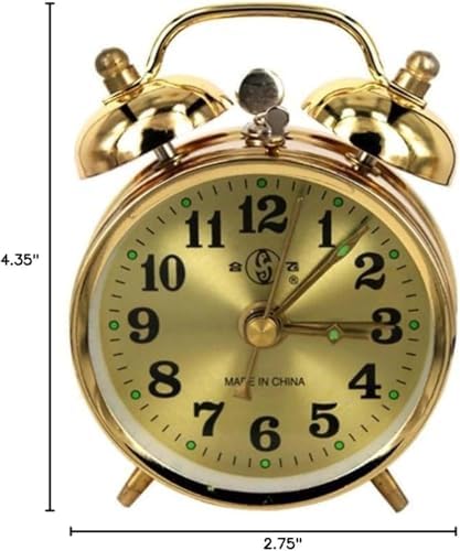 7cm Manual Wind Up Twin Bell Alarm Clock
