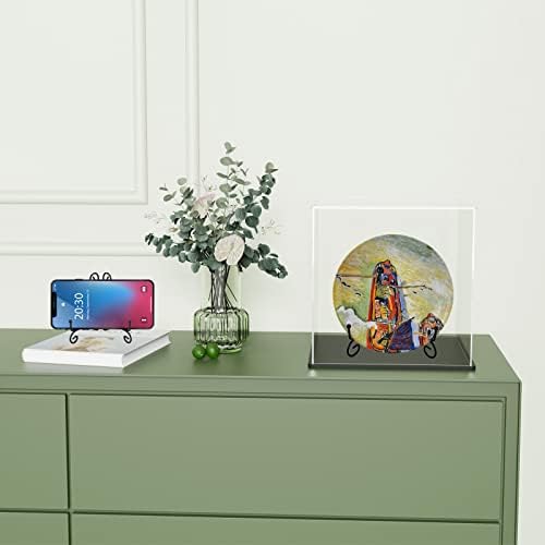 SVENJBB Black Metal Plate Stand 12 Inch Display Holder
